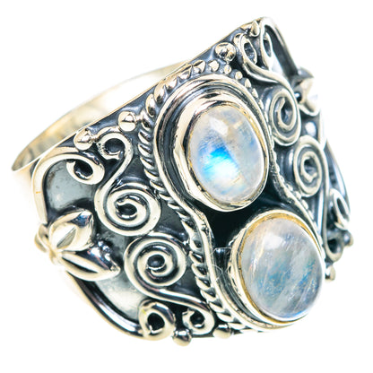 Rainbow Moonstone Rings handcrafted by Ana Silver Co - RING91856