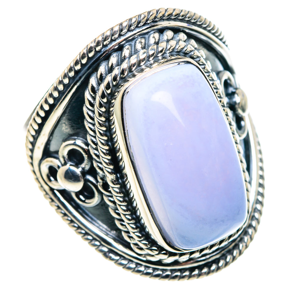 Blue Lace Agate Rings handcrafted by Ana Silver Co - RING91857