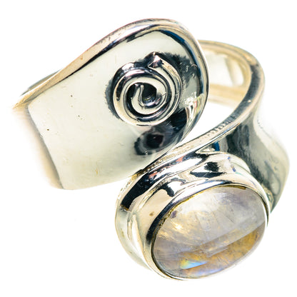 Rainbow Moonstone Rings handcrafted by Ana Silver Co - RING91883