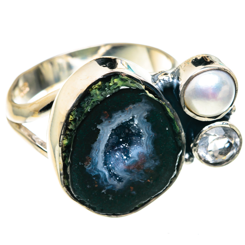 Coconut Druzy Rings handcrafted by Ana Silver Co - RING91906