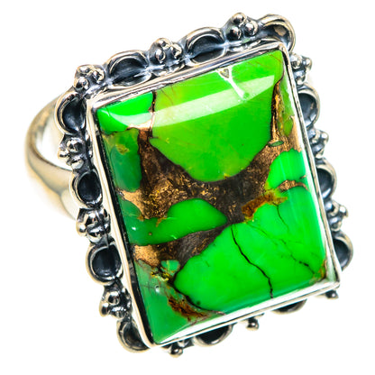 Green Copper Composite Turquoise Rings handcrafted by Ana Silver Co - RING91921