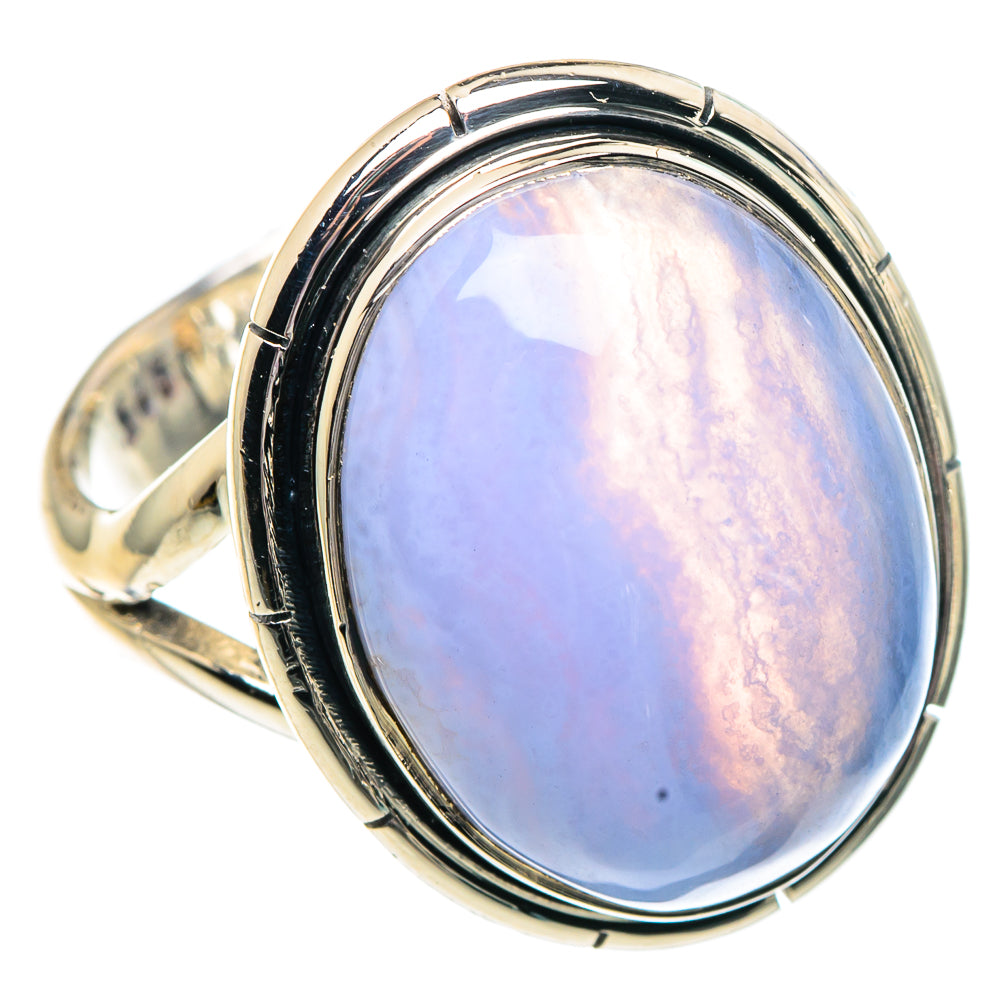 Blue Lace Agate Rings handcrafted by Ana Silver Co - RING91930