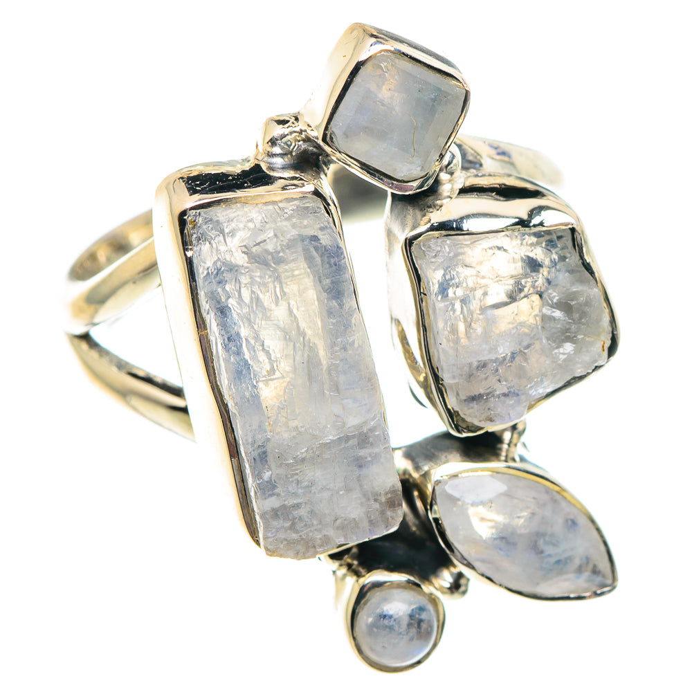 Rainbow Moonstone Rings handcrafted by Ana Silver Co - RING91931