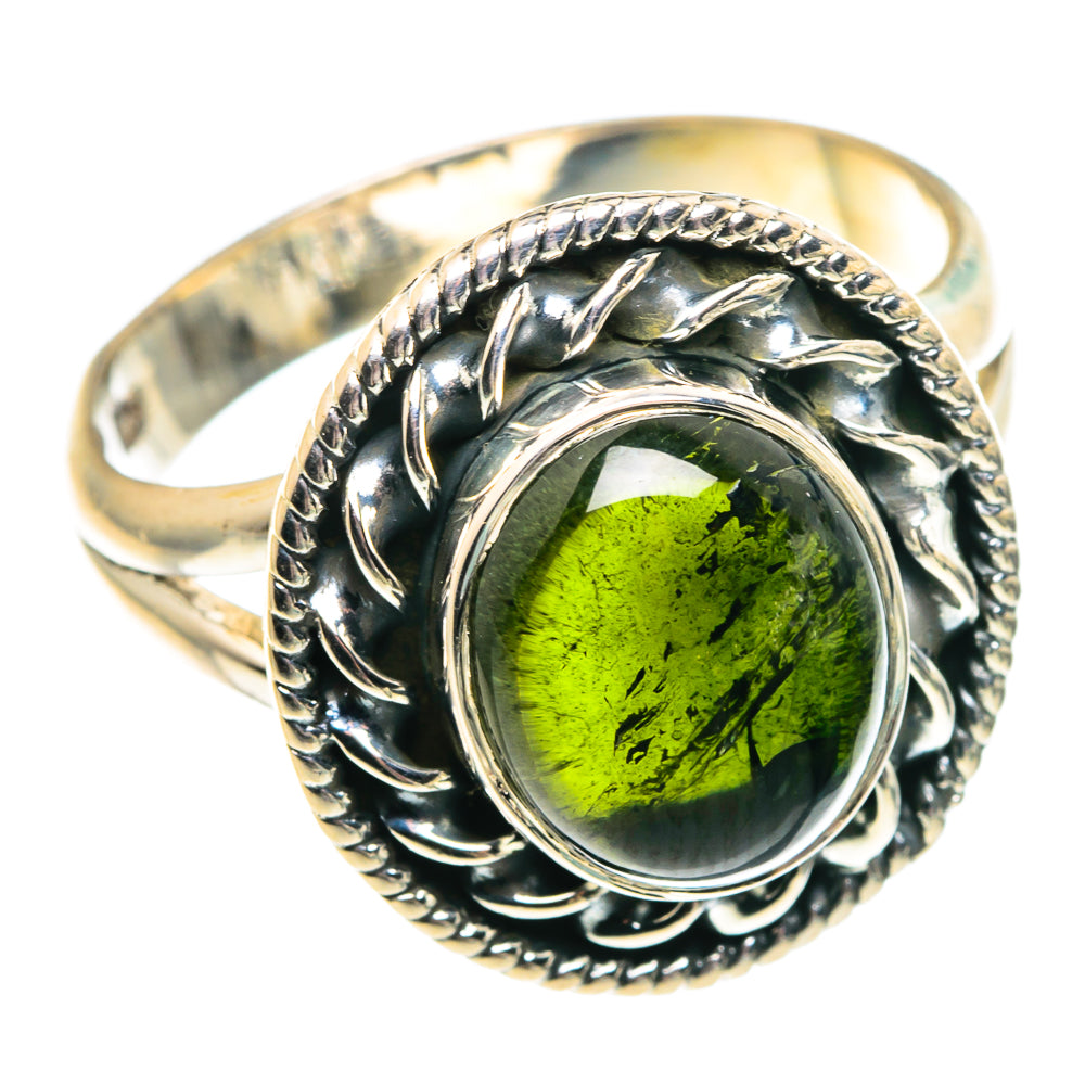 Green Tourmaline Rings handcrafted by Ana Silver Co - RING91943