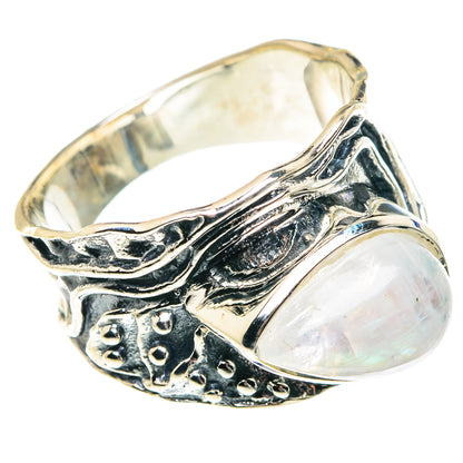 Rainbow Moonstone Rings handcrafted by Ana Silver Co - RING91974