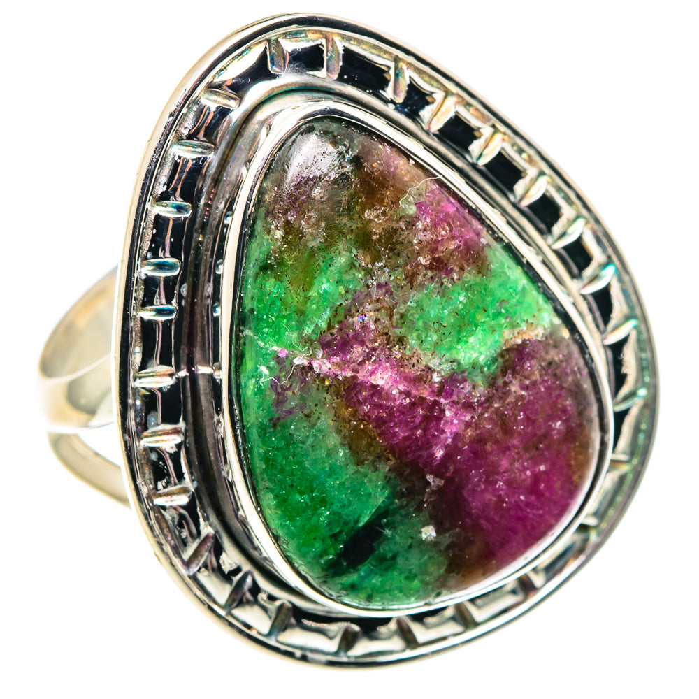 Ruby Zoisite Rings handcrafted by Ana Silver Co - RING92005 - Photo 2