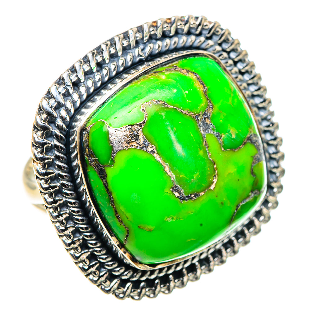 Green Copper Composite Turquoise Rings handcrafted by Ana Silver Co - RING92014