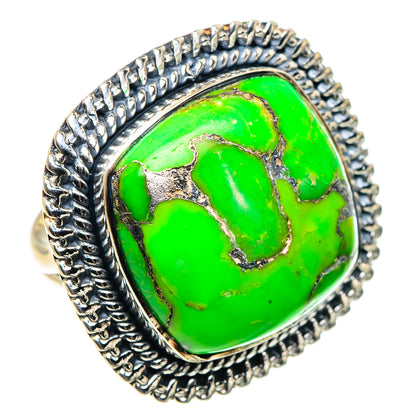 Green Copper Composite Turquoise Rings handcrafted by Ana Silver Co - RING92014