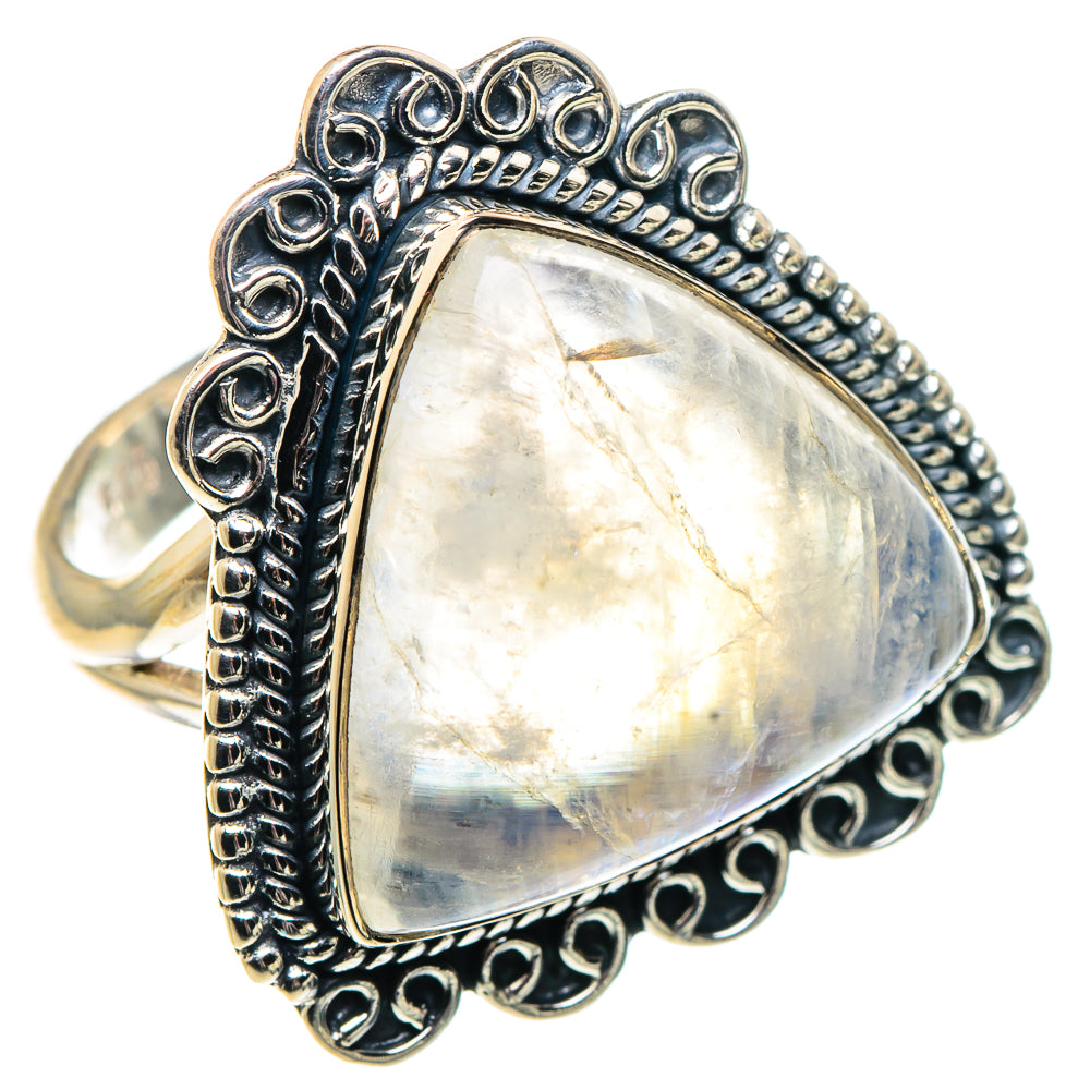 Rainbow Moonstone Rings handcrafted by Ana Silver Co - RING92037