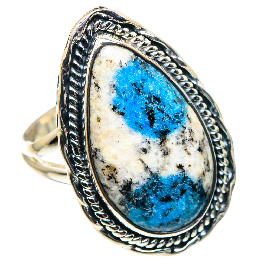 K2 Blue Azurite Rings handcrafted by Ana Silver Co - RING92049