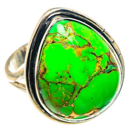 Green Copper Composite Turquoise Rings handcrafted by Ana Silver Co - RING92056