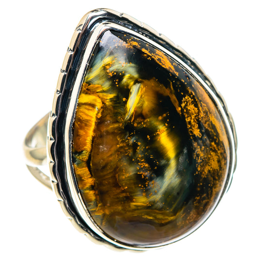 Golden Pietersite Rings handcrafted by Ana Silver Co - RING92058