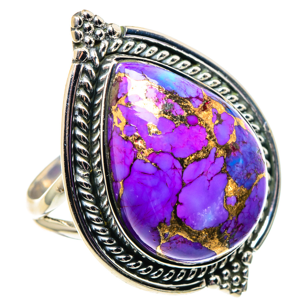 Purple Copper Composite Turquoise Rings handcrafted by Ana Silver Co - RING92062