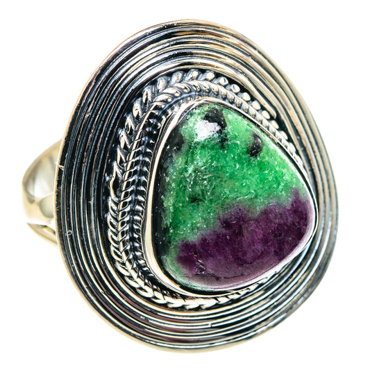 Ruby Zoisite Rings handcrafted by Ana Silver Co - RING92072