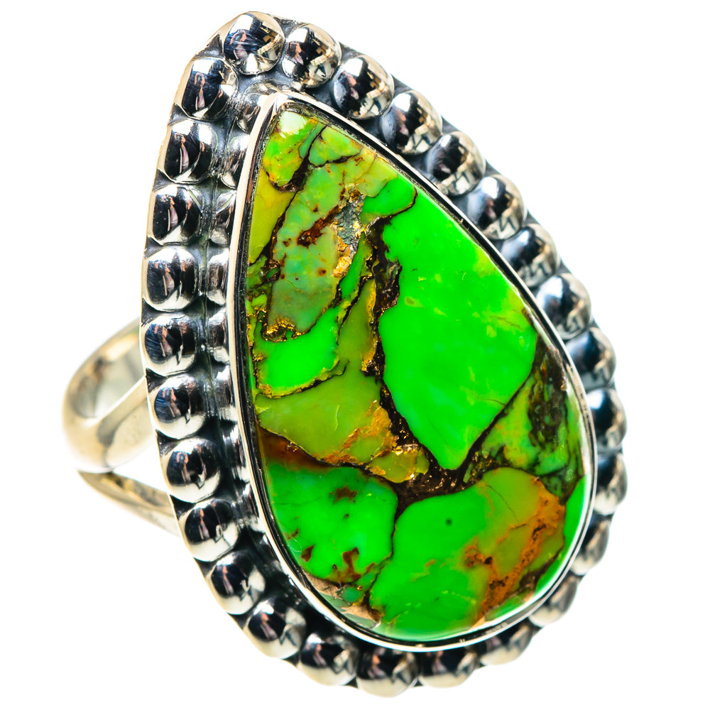Green Copper Composite Turquoise Rings handcrafted by Ana Silver Co - RING92086