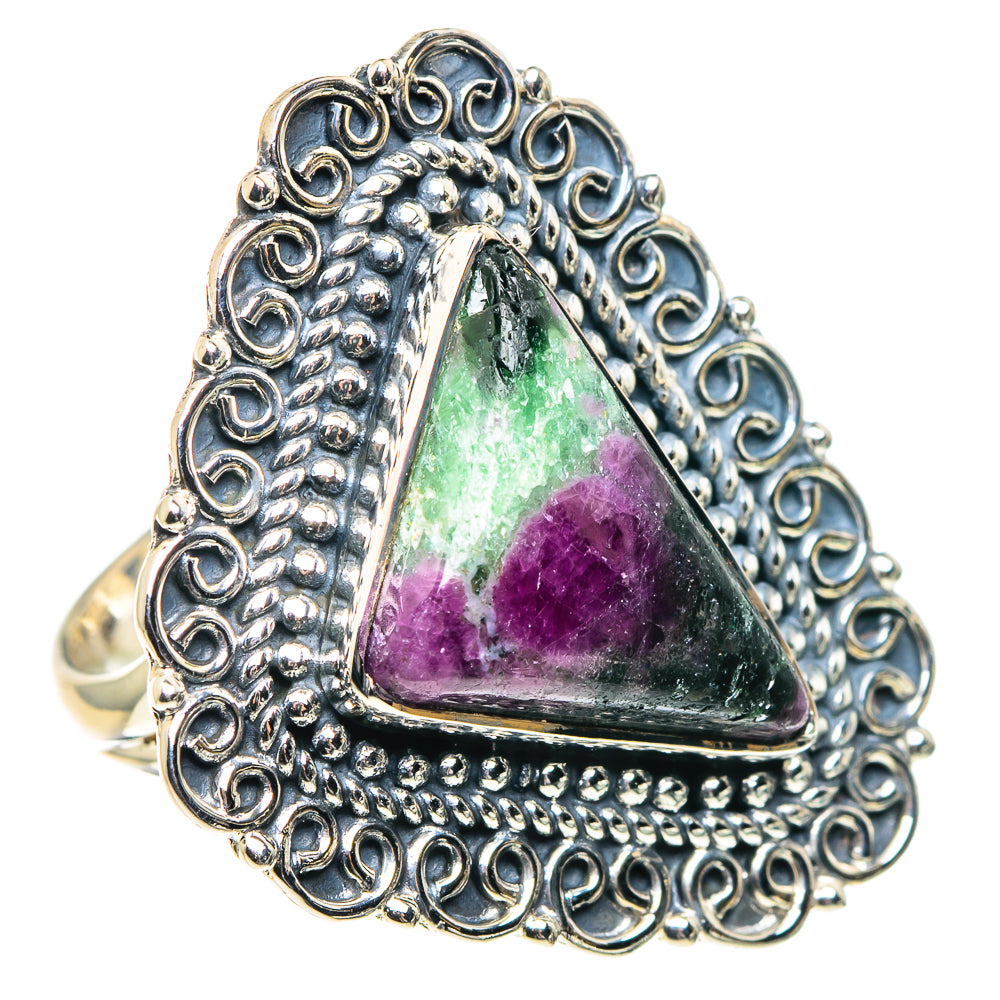 Ruby Zoisite Rings handcrafted by Ana Silver Co - RING92096