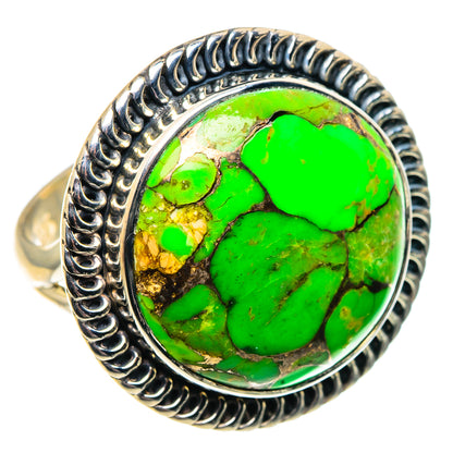 Green Copper Composite Turquoise Rings handcrafted by Ana Silver Co - RING92104