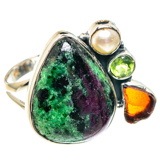 Ruby Zoisite Rings handcrafted by Ana Silver Co - RING92119