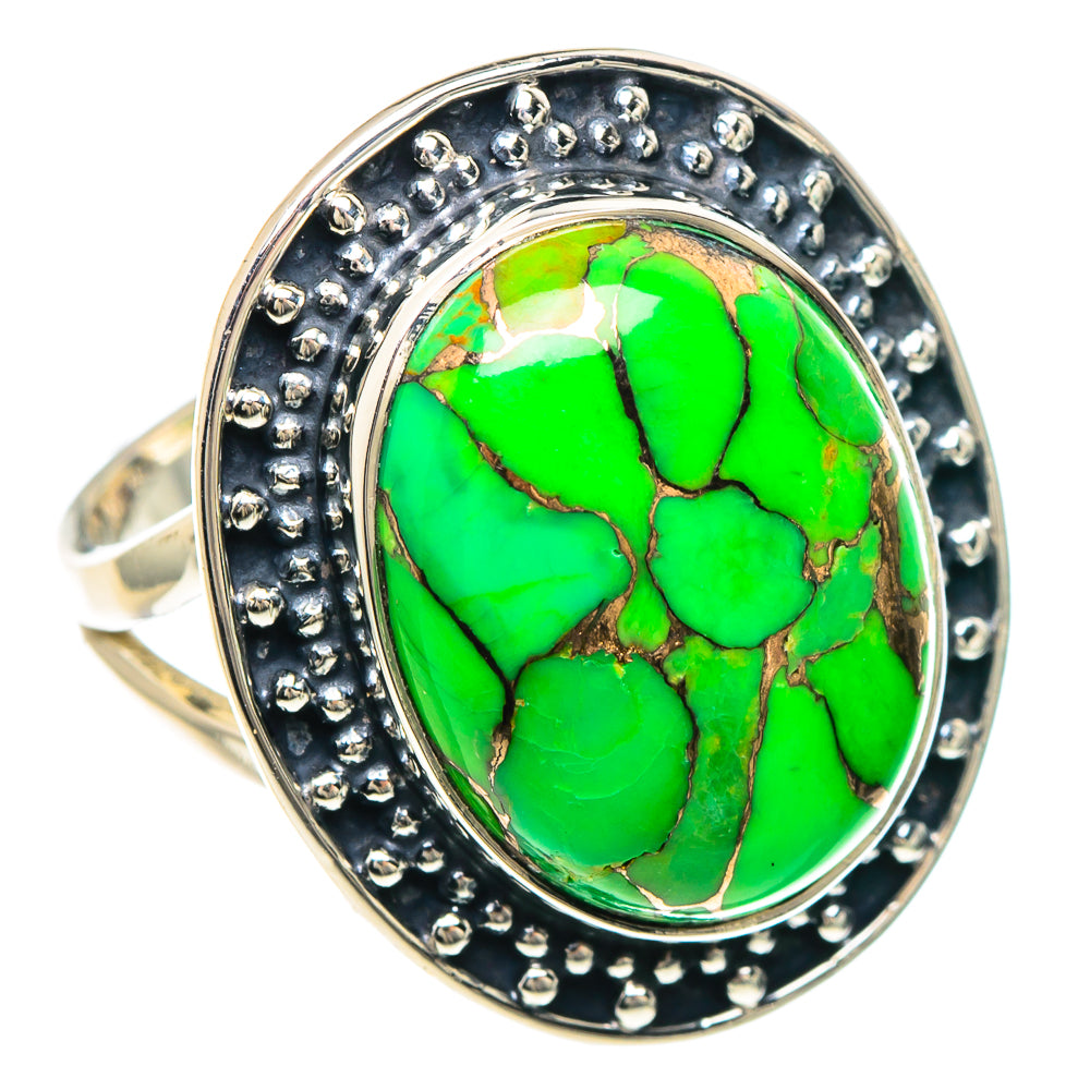 Green Copper Composite Turquoise Rings handcrafted by Ana Silver Co - RING92127