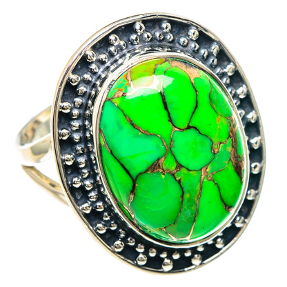 Green Copper Composite Turquoise Rings handcrafted by Ana Silver Co - RING92127