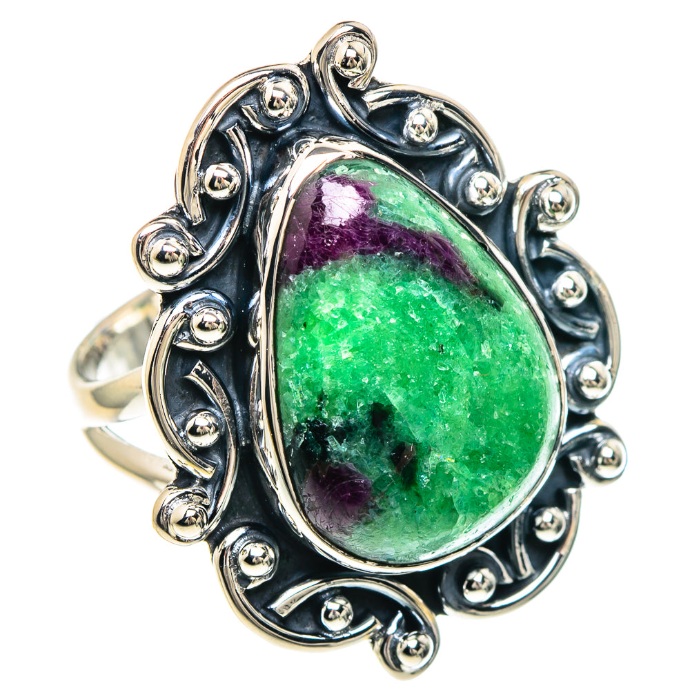 Ruby Zoisite Rings handcrafted by Ana Silver Co - RING92128 - Photo 2