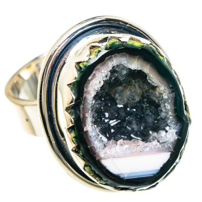Coconut Geode Slice Rings handcrafted by Ana Silver Co - RING92142