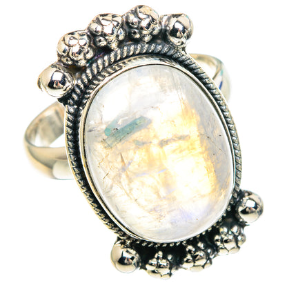 Rainbow Moonstone Rings handcrafted by Ana Silver Co - RING92143