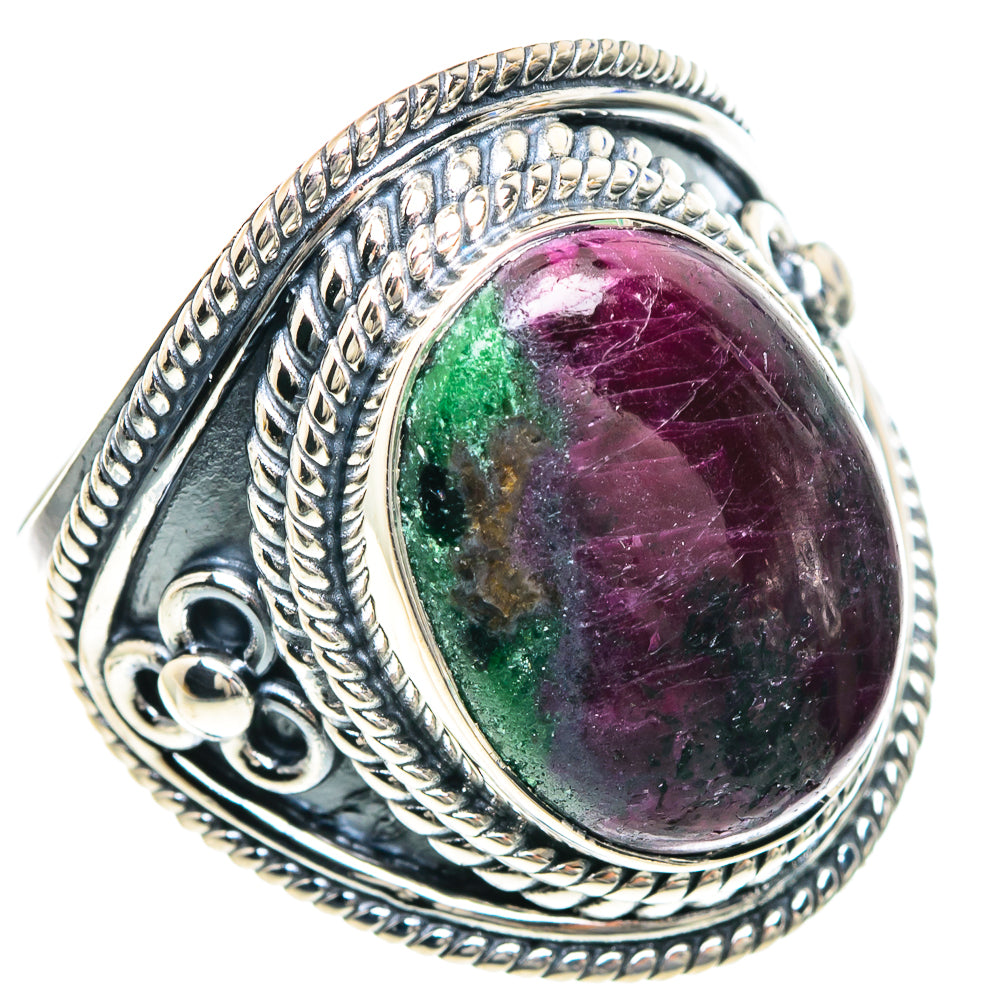 Ruby Zoisite Rings handcrafted by Ana Silver Co - RING92145
