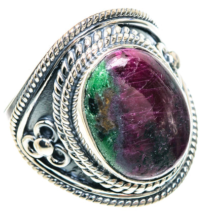 Ruby Zoisite Rings handcrafted by Ana Silver Co - RING92145