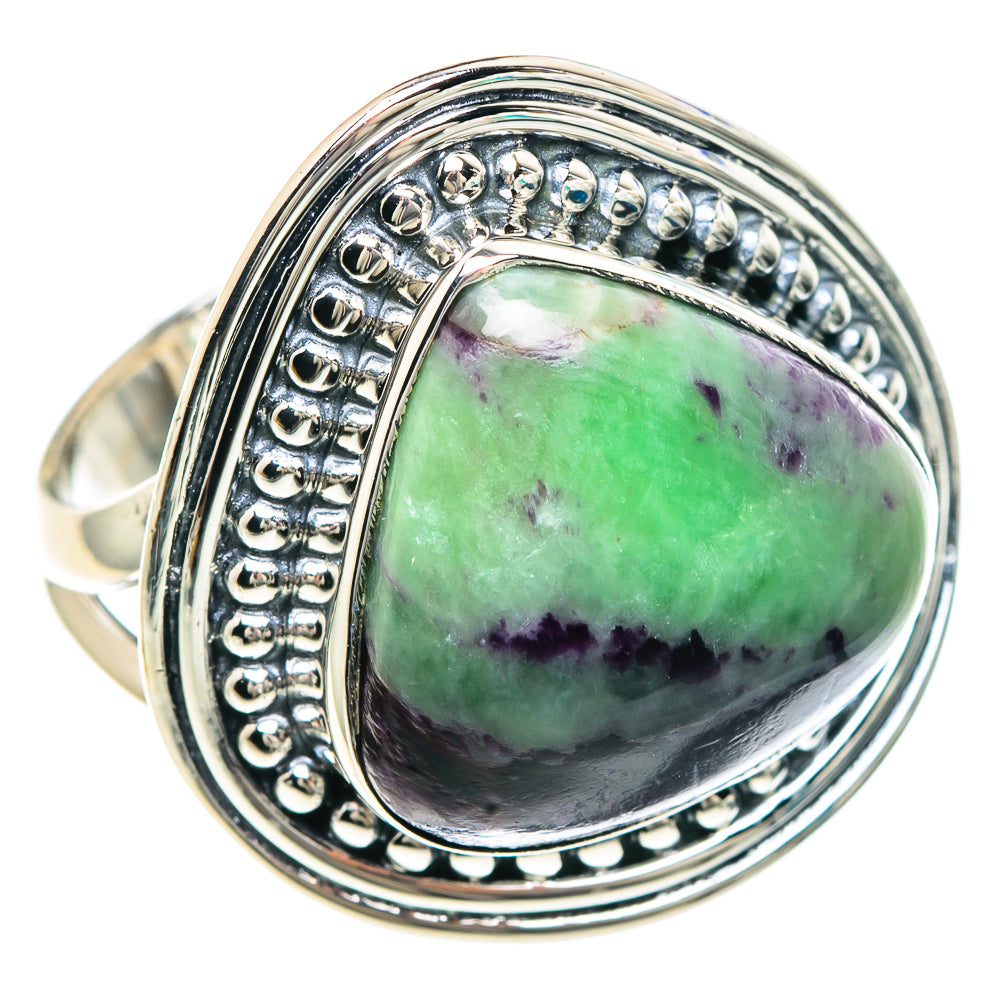 Ruby Zoisite Rings handcrafted by Ana Silver Co - RING92153 - Photo 2