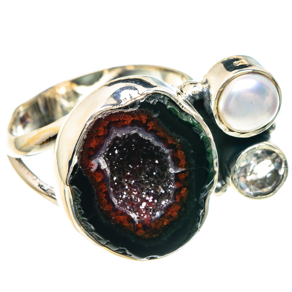 Coconut Geode Druzy Rings handcrafted by Ana Silver Co - RING92155