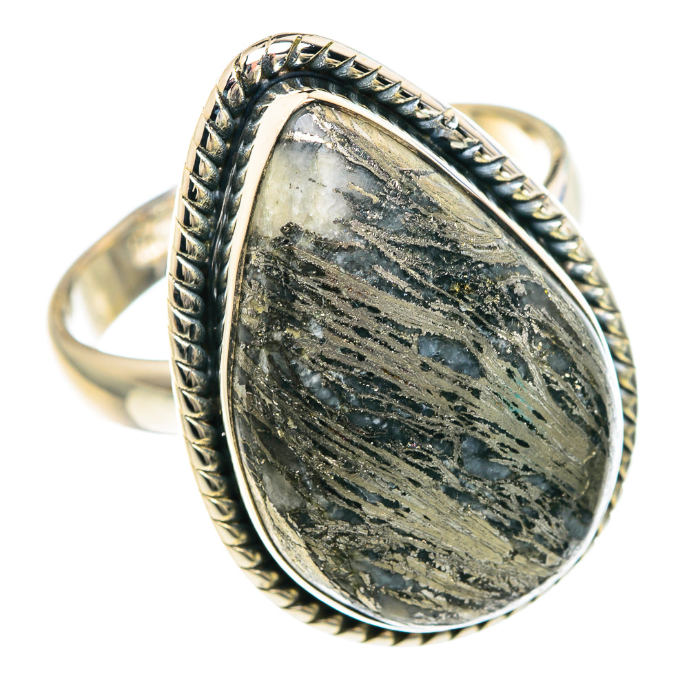 Pyrite Agate Rings handcrafted by Ana Silver Co - RING92165