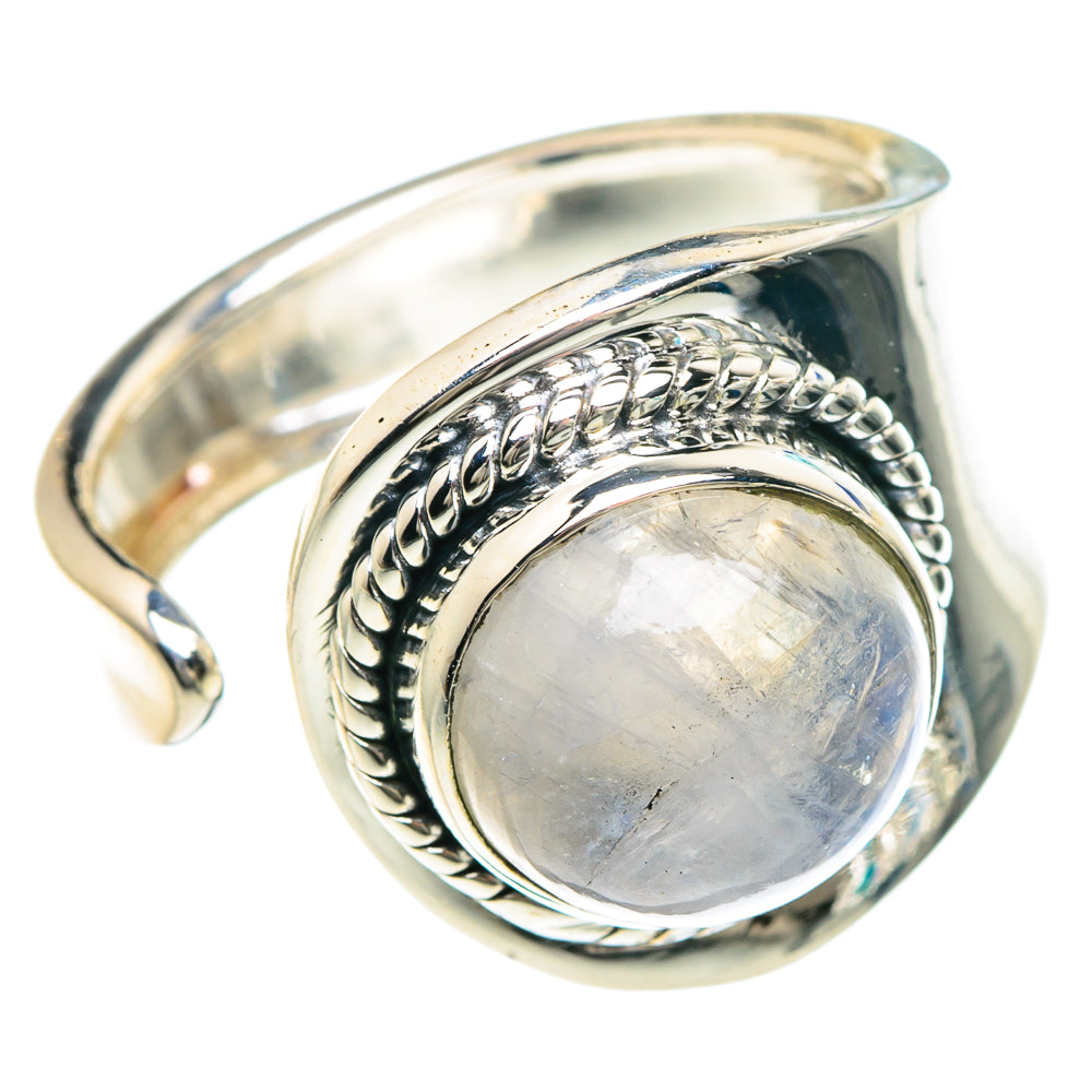 Rainbow Moonstone Rings handcrafted by Ana Silver Co - RING92212