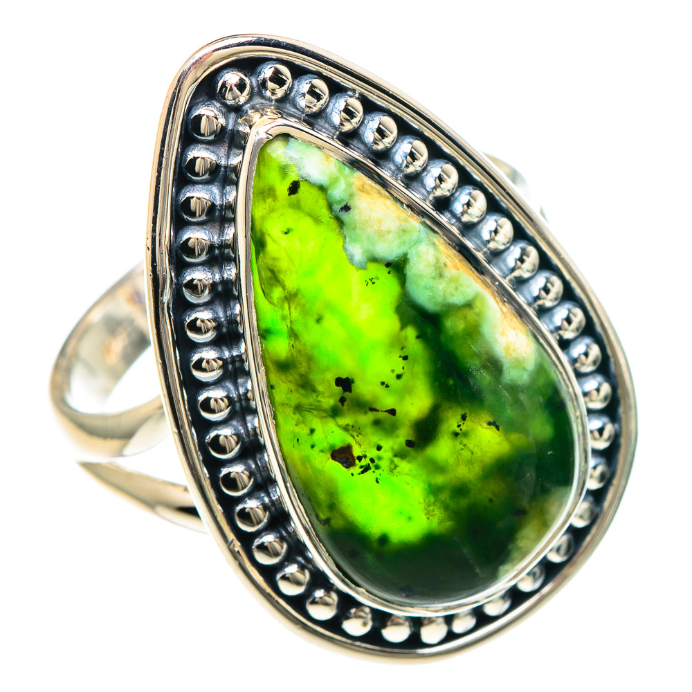 Australian Green Opal Rings handcrafted by Ana Silver Co - RING92219
