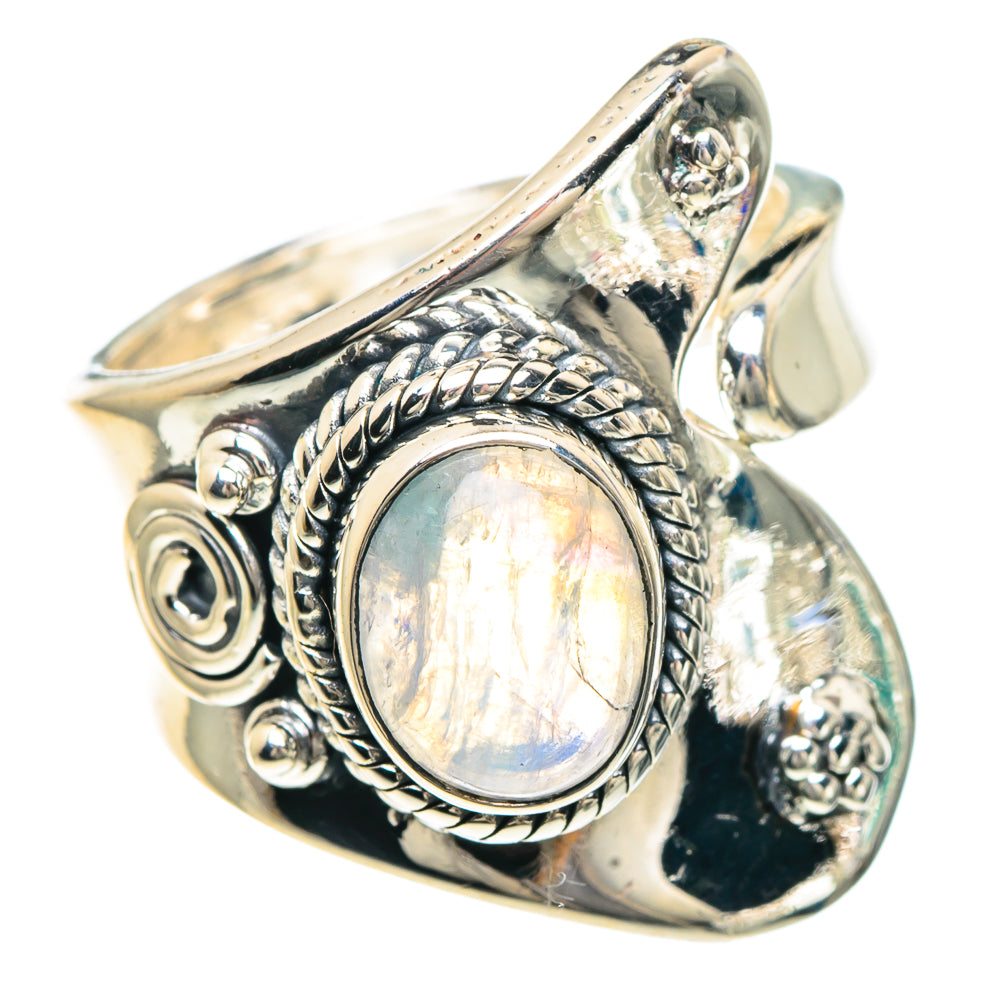 Rainbow Moonstone Rings handcrafted by Ana Silver Co - RING92273 - Photo 2