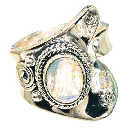 Rainbow Moonstone Rings handcrafted by Ana Silver Co - RING92273 - Photo 2