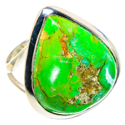 Green Copper Composite Turquoise Rings handcrafted by Ana Silver Co - RING92335