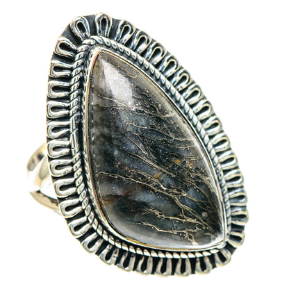 Pyrite Agate Rings handcrafted by Ana Silver Co - RING92346