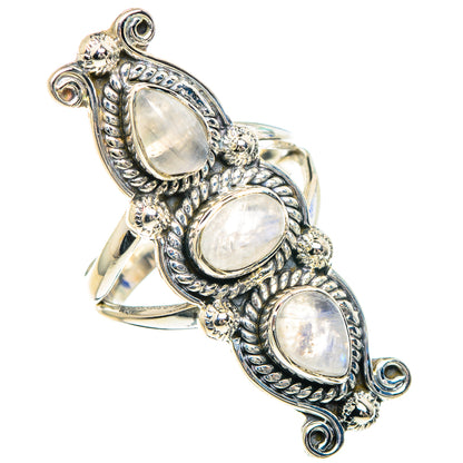 Rainbow Moonstone Rings handcrafted by Ana Silver Co - RING92351