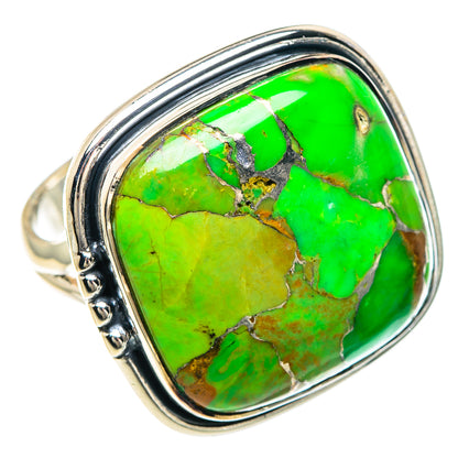 Green Copper Composite Turquoise Rings handcrafted by Ana Silver Co - RING92358