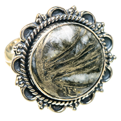 Pyrite Agate Rings handcrafted by Ana Silver Co - RING92380 - Photo 2