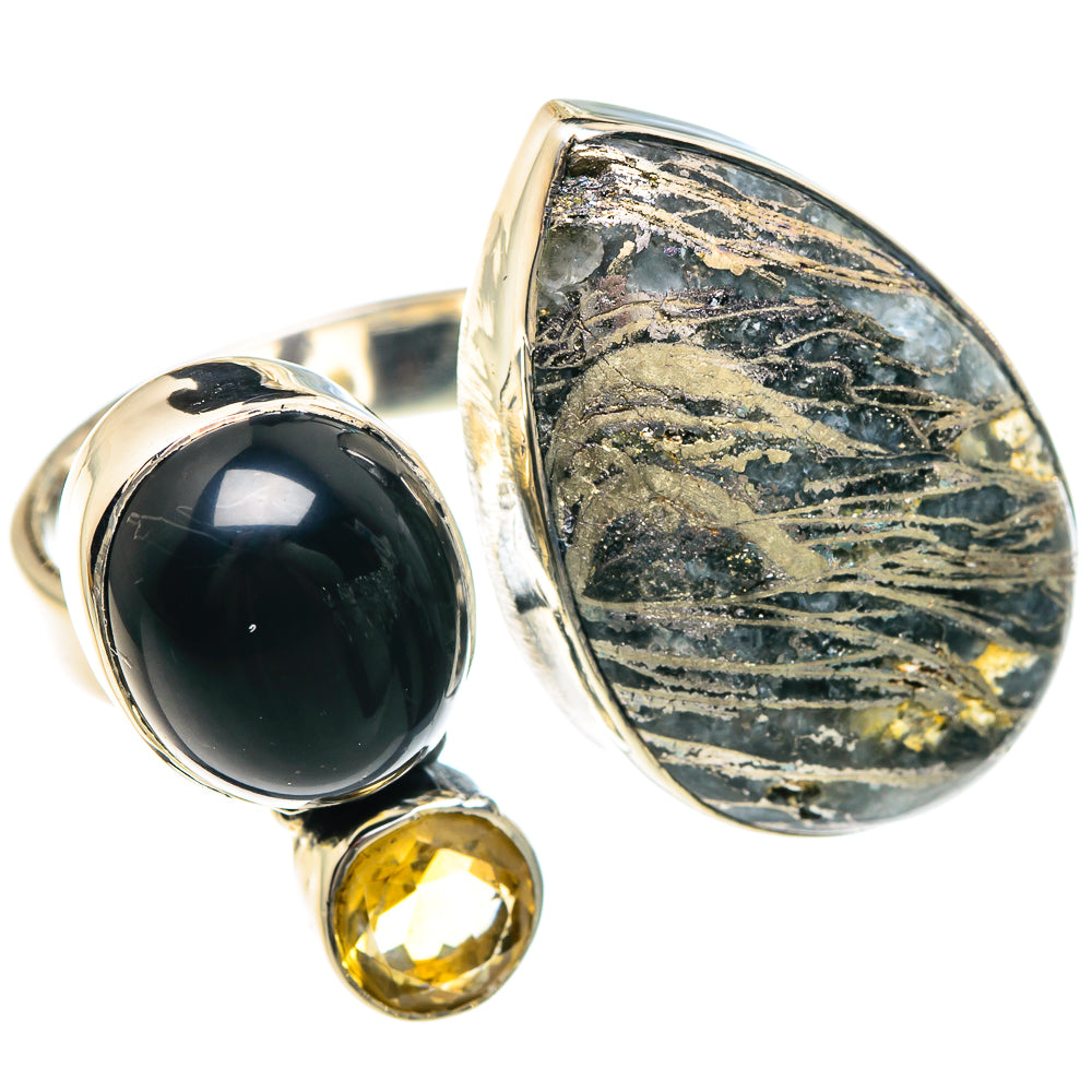 Pyrite Agate Rings handcrafted by Ana Silver Co - RING92381