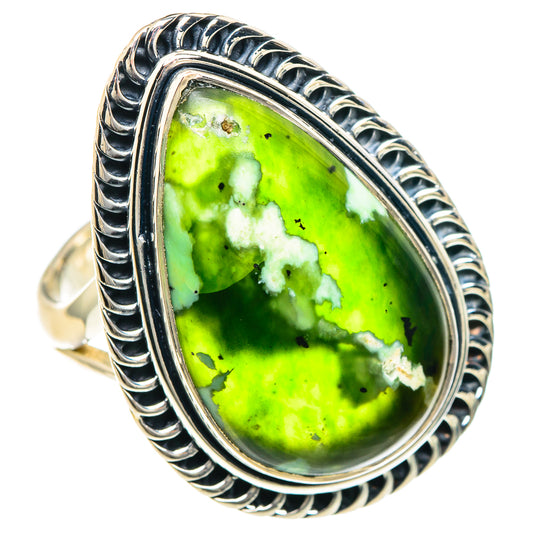 Australian Green Opal Rings handcrafted by Ana Silver Co - RING92394