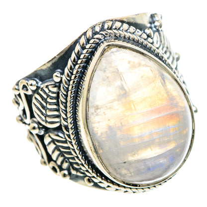 Rainbow Moonstone Rings handcrafted by Ana Silver Co - RING92413
