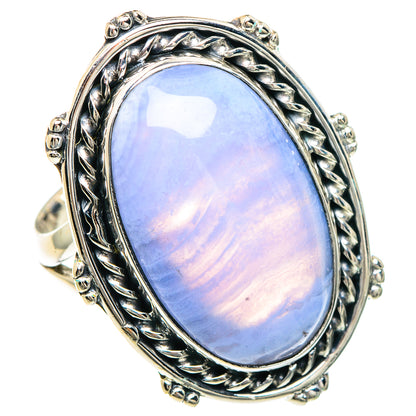 Blue Lace Agate Rings handcrafted by Ana Silver Co - RING92414
