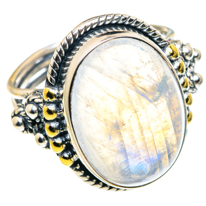 Rainbow Moonstone Rings handcrafted by Ana Silver Co - RING92467