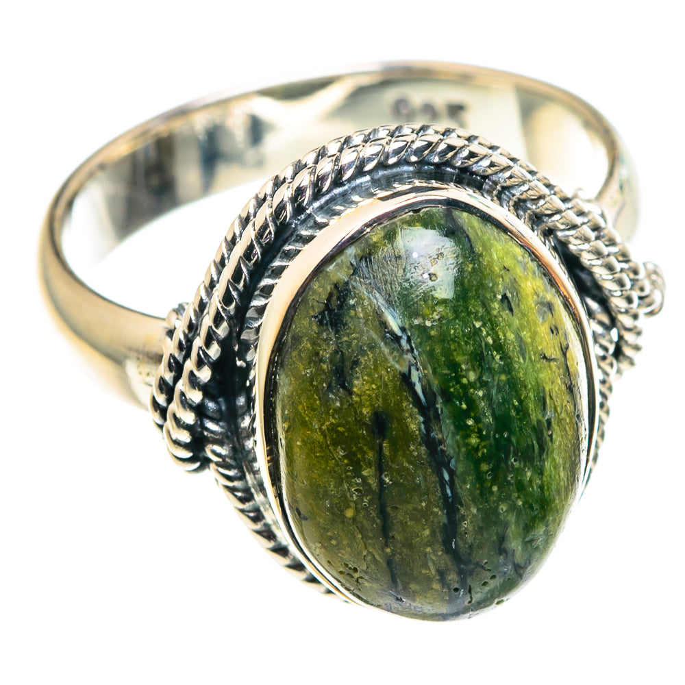 African Green Opal Rings handcrafted by Ana Silver Co - RING92493