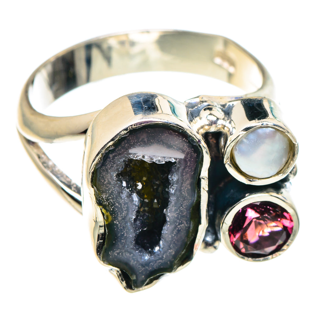Coconut Geode Druzy Rings handcrafted by Ana Silver Co - RING92515