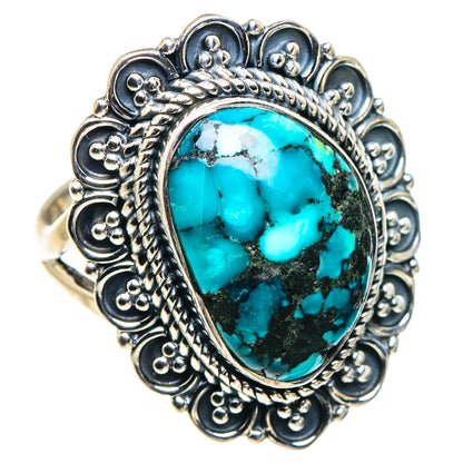 Tibetan Turquoise Rings handcrafted by Ana Silver Co - RING92520