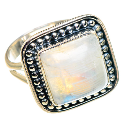 Rainbow Moonstone Rings handcrafted by Ana Silver Co - RING92530